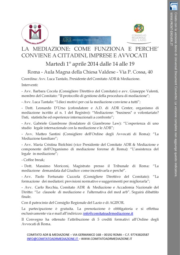 Programma convegno con crediti 3.0